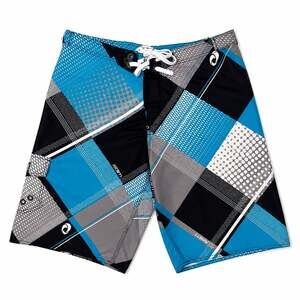 The Realm Men’s Geometric Board Shorts Swim Trunks Blue Gray Size 34